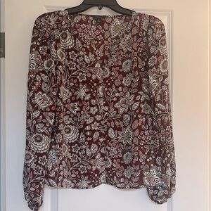 Floral Burgundy Blouse